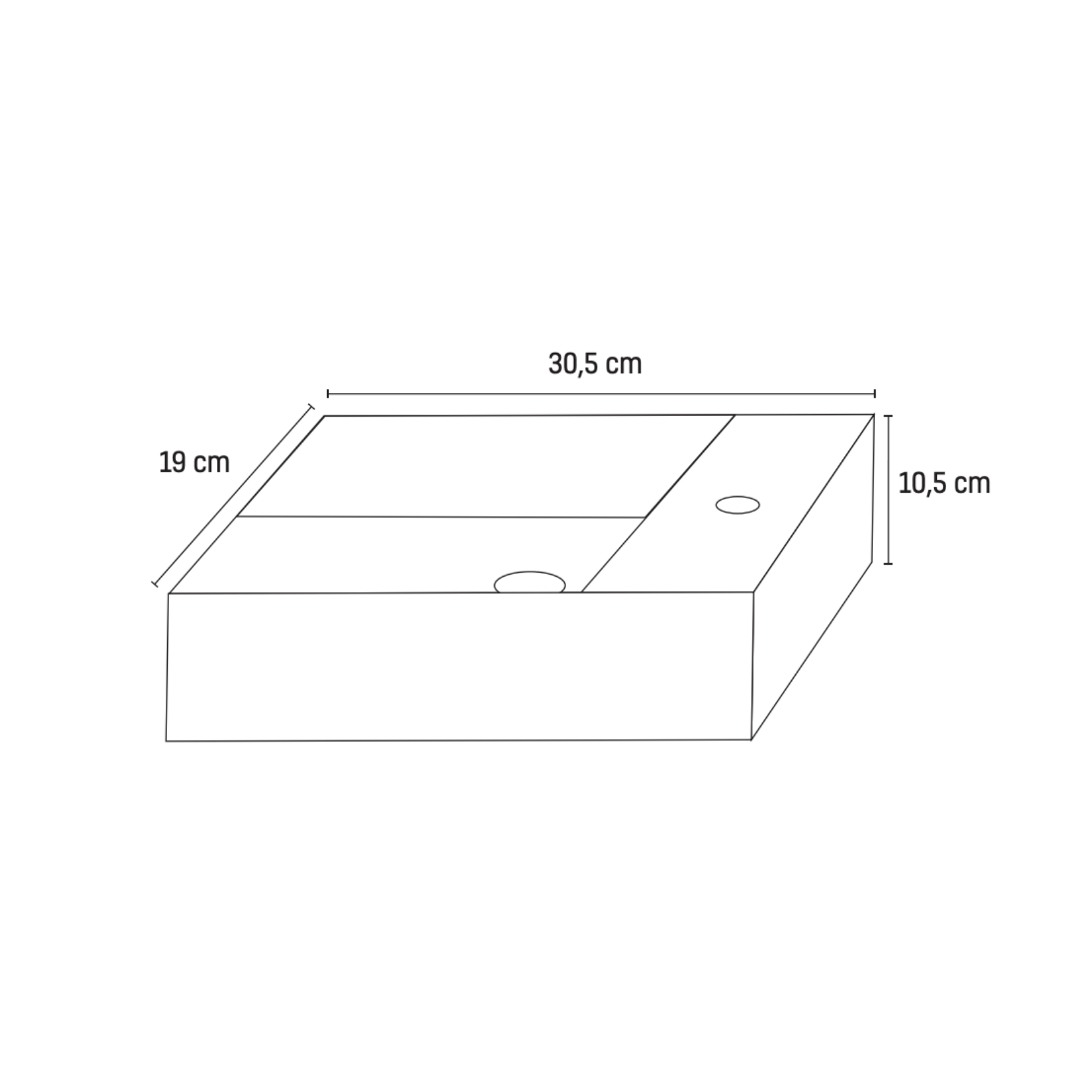 ALONI Wastafel met Kraangat Links Secundaire afbeelding
