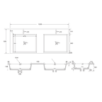 Wonda Square Slim Wastafel – Dubbel – Kunstmarmer