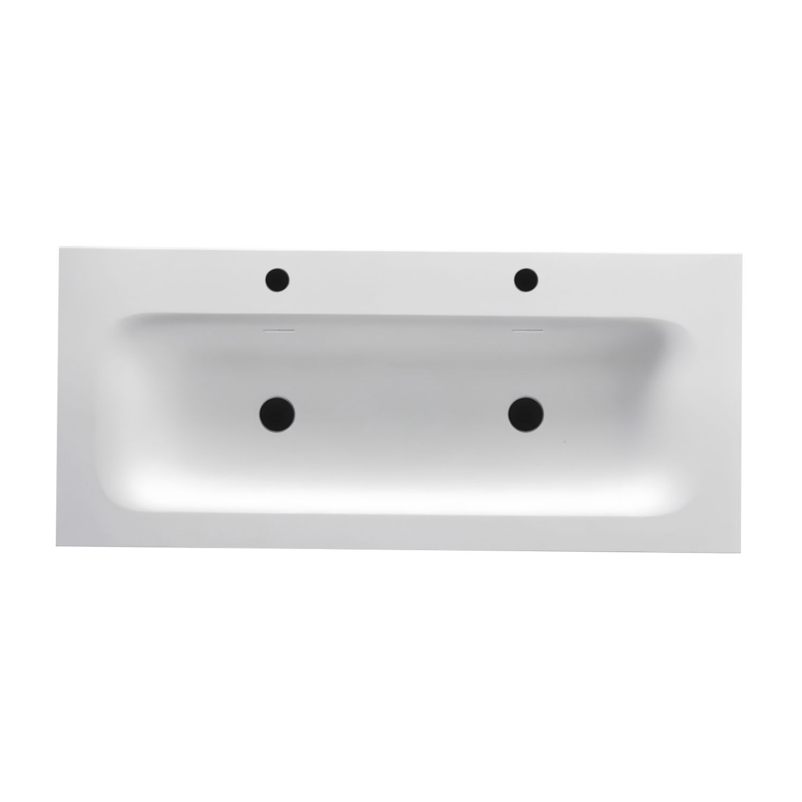 Wonda Round Slim wastafel – 1 wasbak – 2 kraangaten – kunstmarmer Hoofdafbeelding