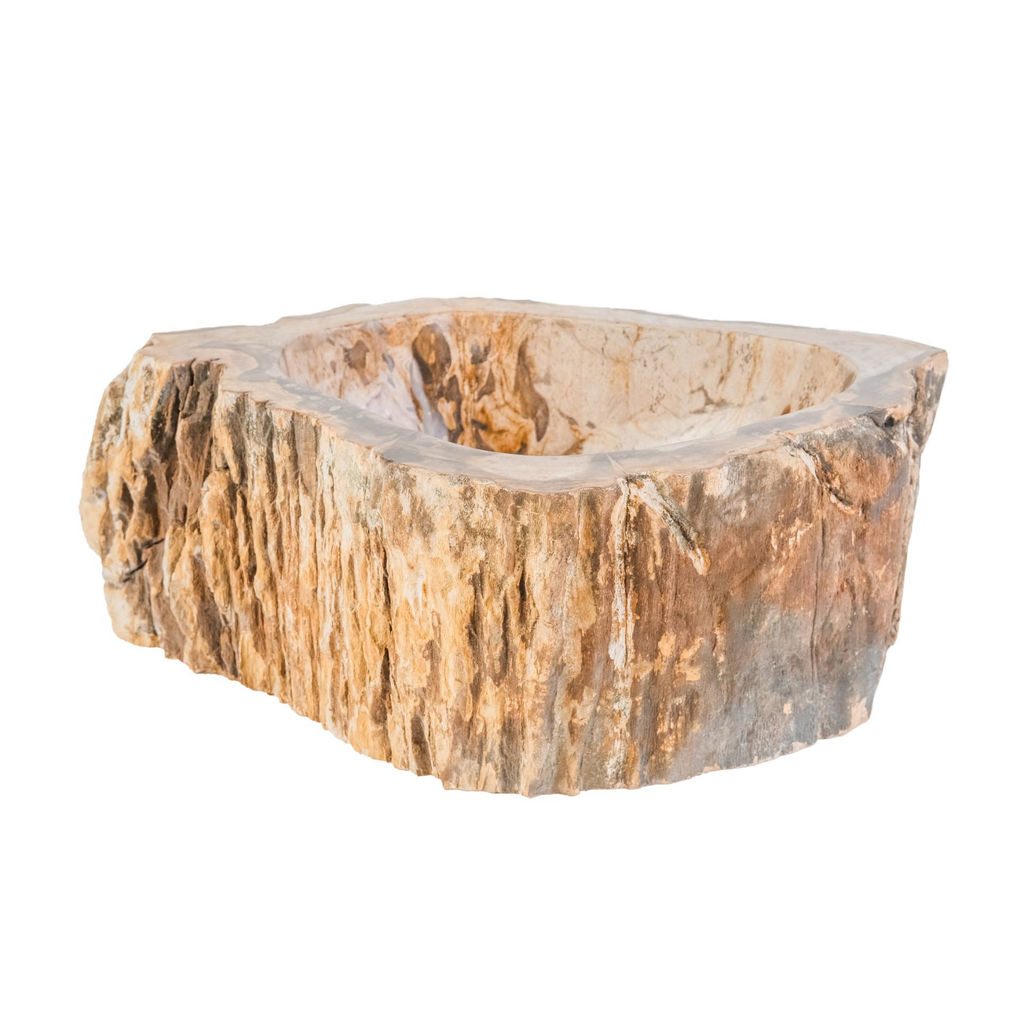 ALONI Waskom Fossiel Hout – Natuursteen