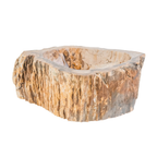ALONI Waskom Fossiel Hout – Natuursteen