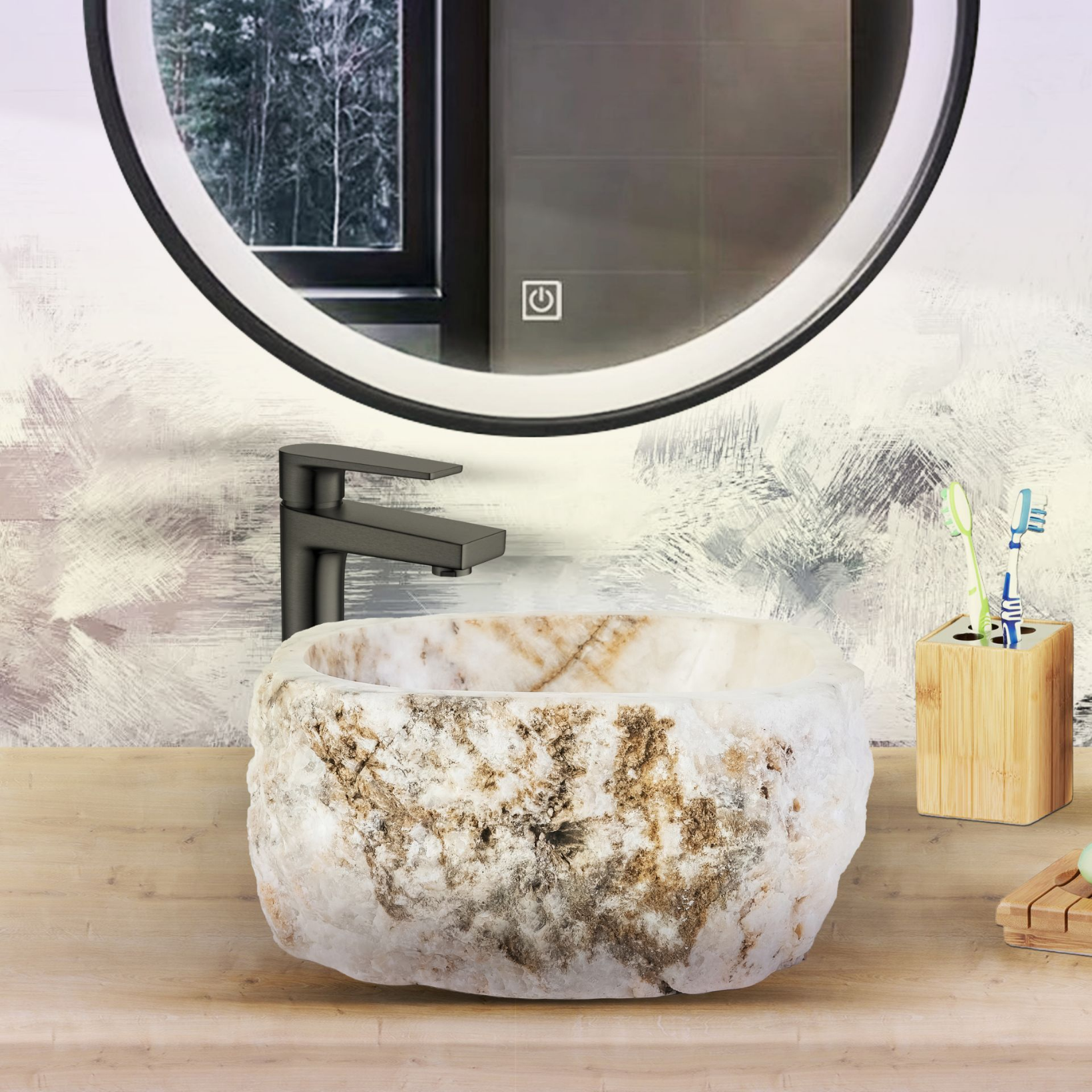 Waskom Natural Sunset Onyx – Natuursteen