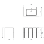 CREAVIT D10 wastafelonderkast – 2 lades – Softclose