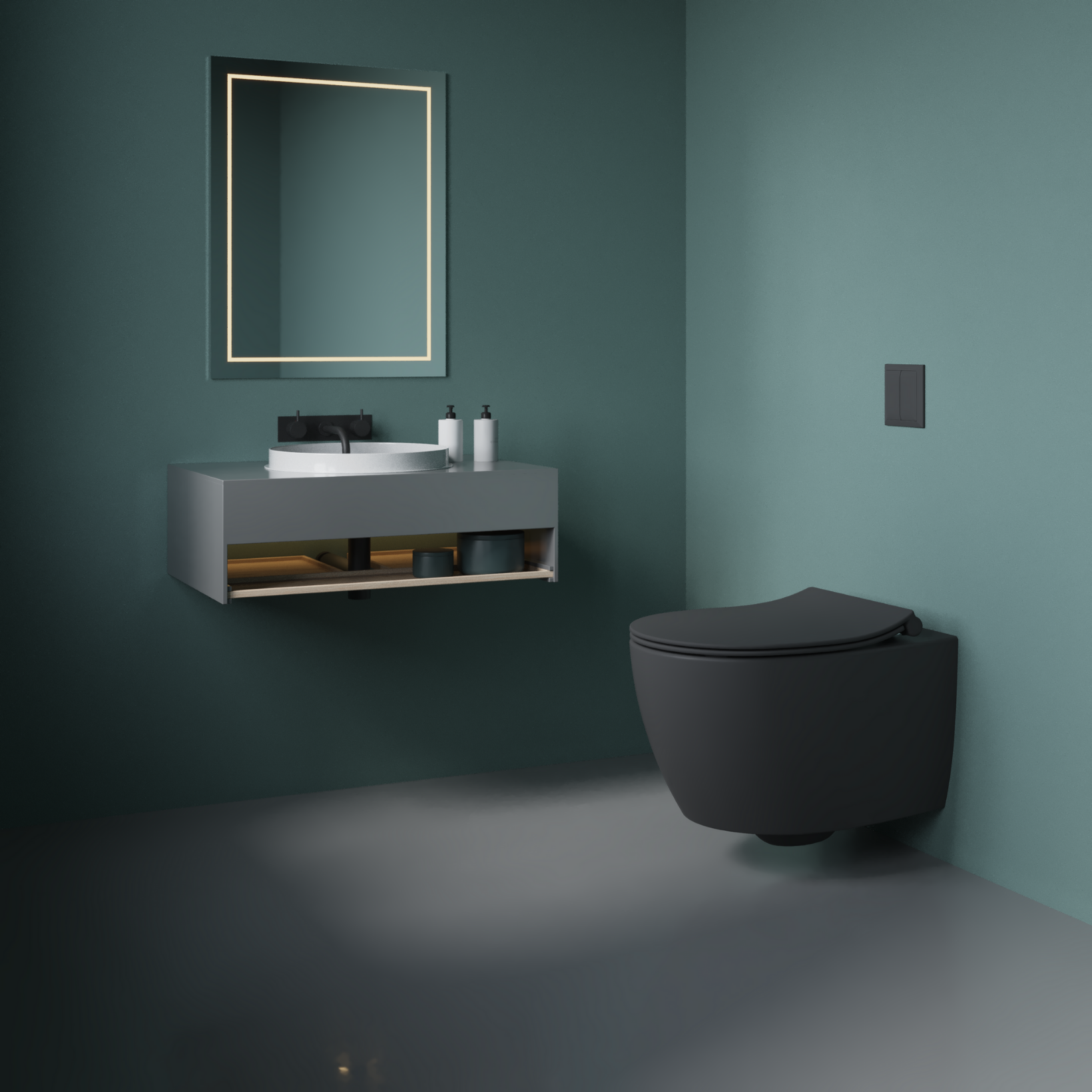 Isvea Sentimenti Hangtoilet - Antraciet