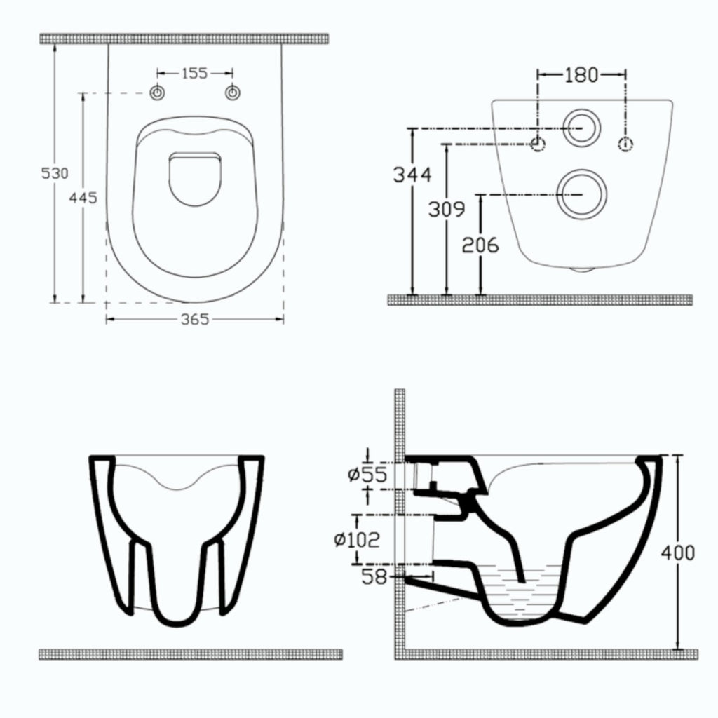 Isvea Sentimenti Hangtoilet - Antraciet
