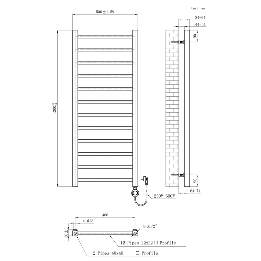 BELRAD Badkamer radiator elektrisch