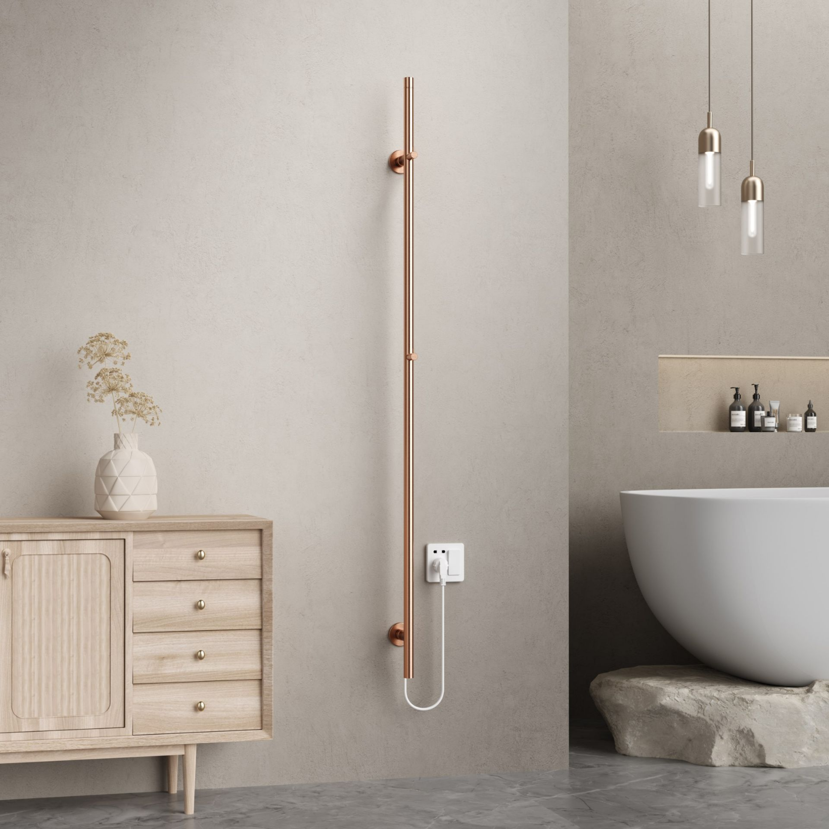 BELRAD Badkamer radiator staafmodel elektrisch – Enkel