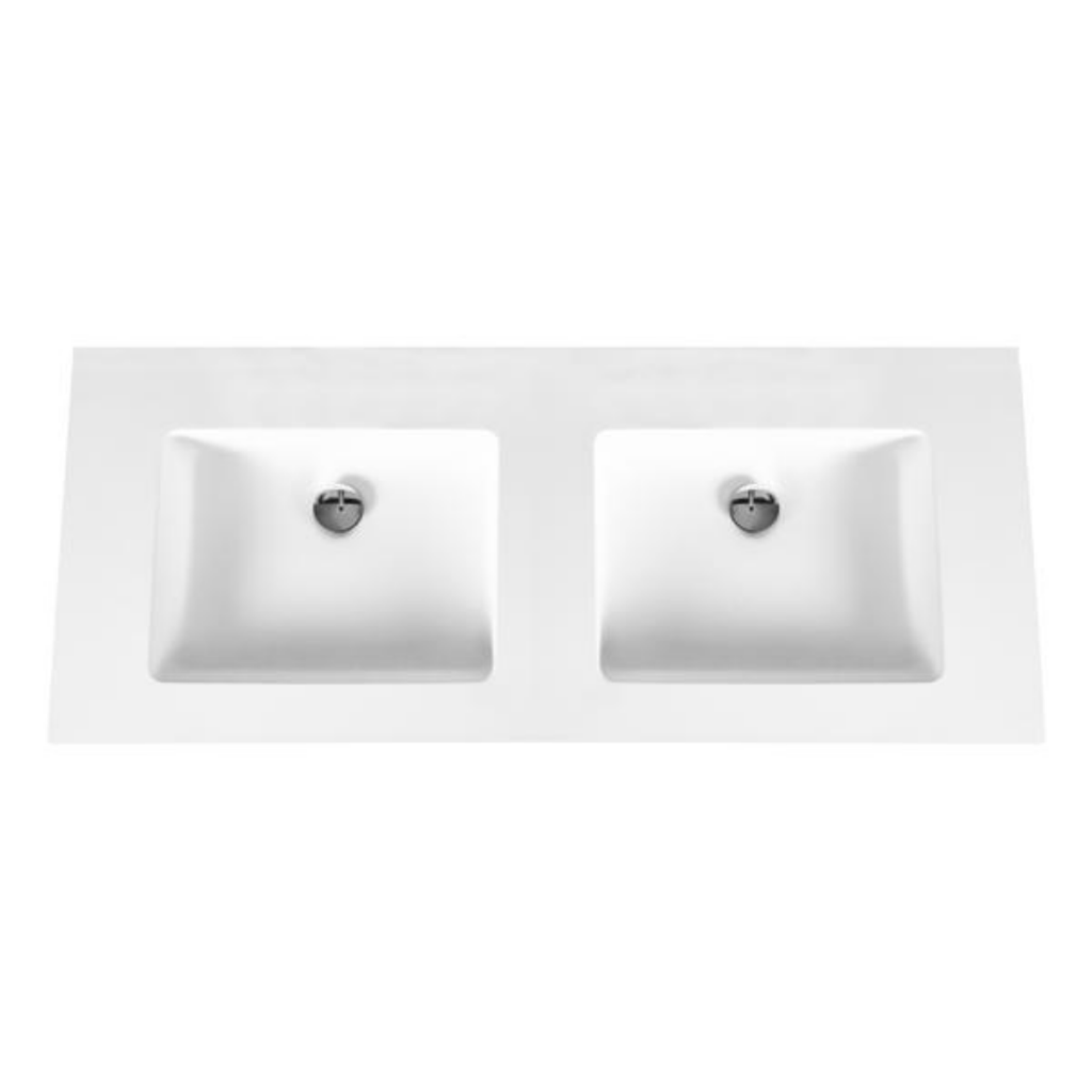 ALONI Solid Surface Dubbele Wastafel – Zonder Kraangat