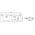 ALONI Solid Surface Dubbele Wastafel – Zonder Kraangat