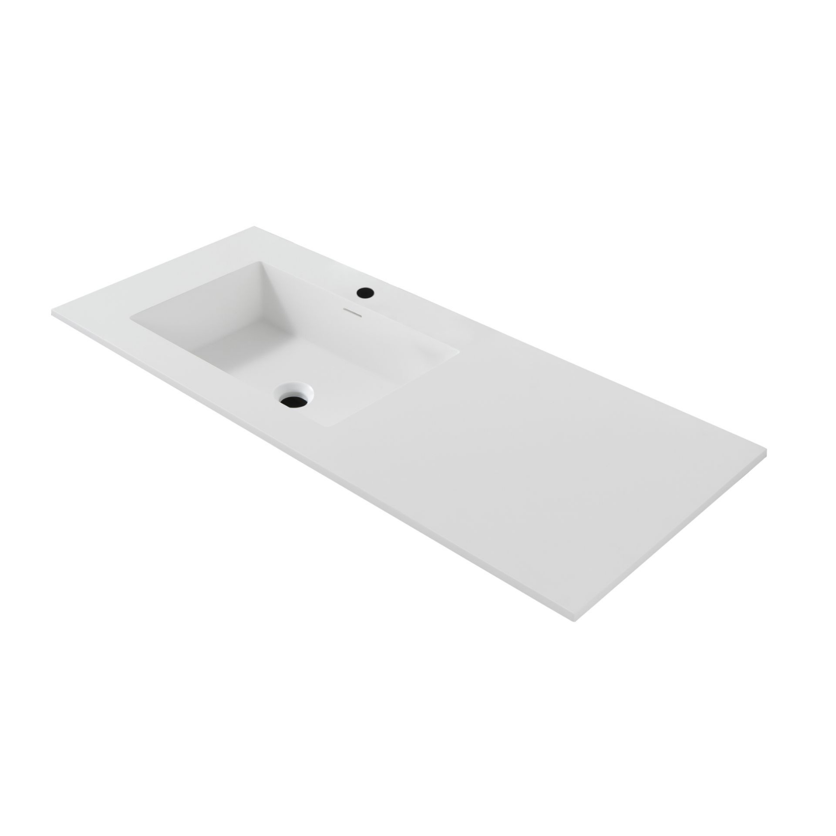 Wonda Square Slim wastafel – 1 wasbak links – kunstmarmer Hoofdafbeelding