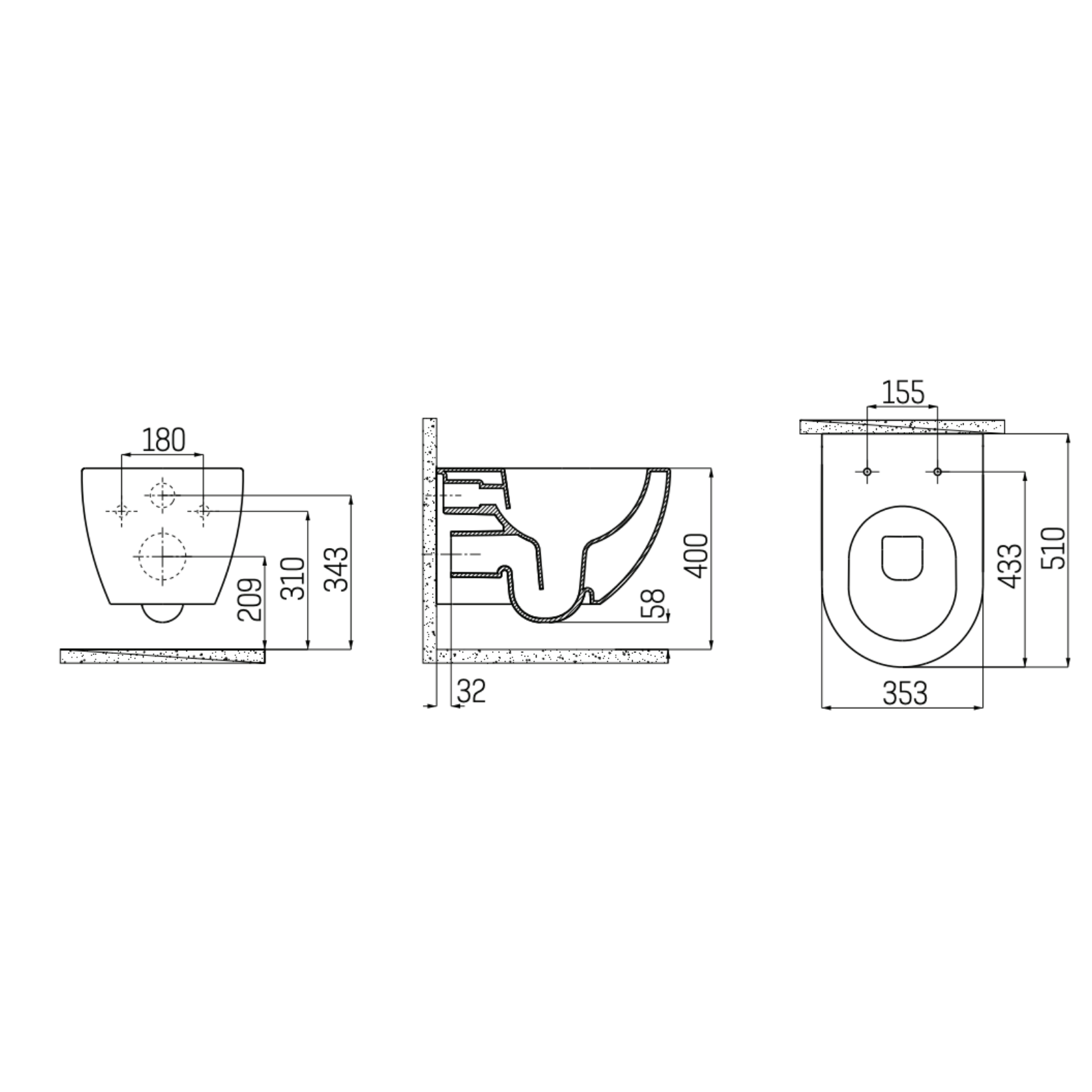 Creavit Rimoff hangtoilet / ophang WC – rimless wandmodel Secundaire afbeelding