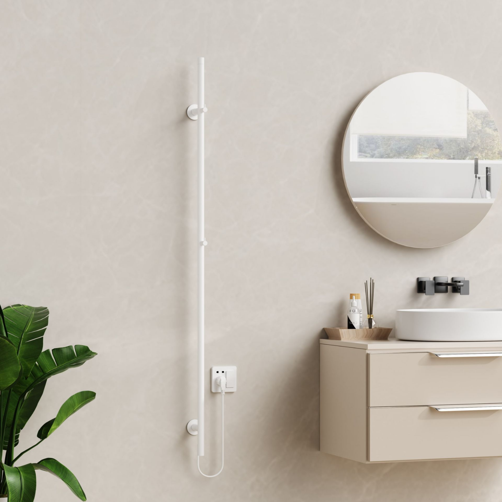 BELRAD Badkamer radiator staafmodel elektrisch – Enkel Secundaire afbeelding