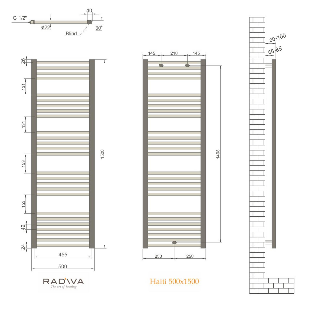 Radiva Haiti Radiator 500 x 1500mm