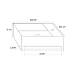 Solid Surface Wastafel met Handdoekhouder – Kraangat Links