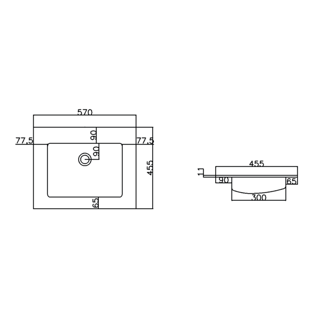 ALONI Solid Surface Wastafel