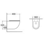 Aloni Pro hangtoilet / ophang WC – tornado flush – randloos – met zitting – compact 49 cm