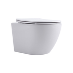 Aloni Pro hangtoilet / ophang WC – tornado flush – randloos – met zitting – compact 49 cm
