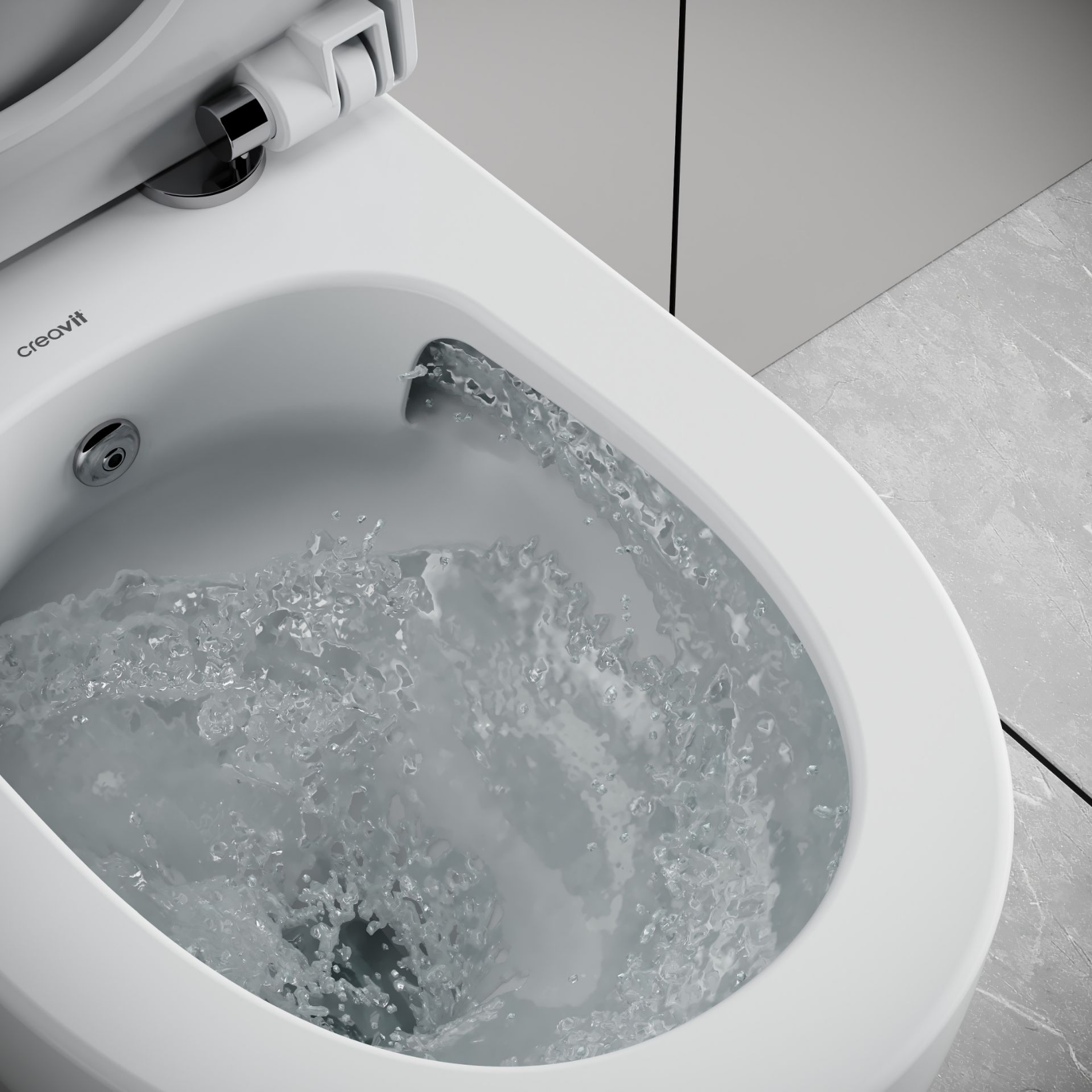 Creavit Ness hangtoilet / ophang WC met bidet – tornado flush – randloos Secundaire afbeelding