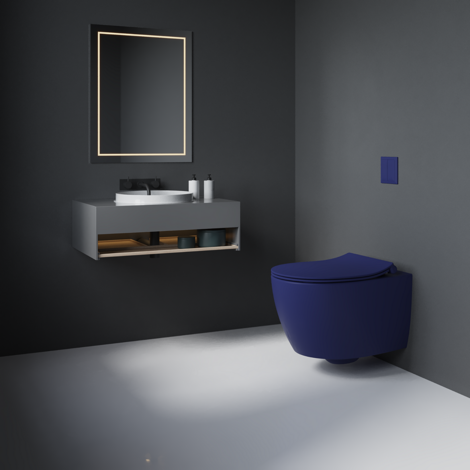 Isvea Sentimenti Hangtoilet - Donkerblauw