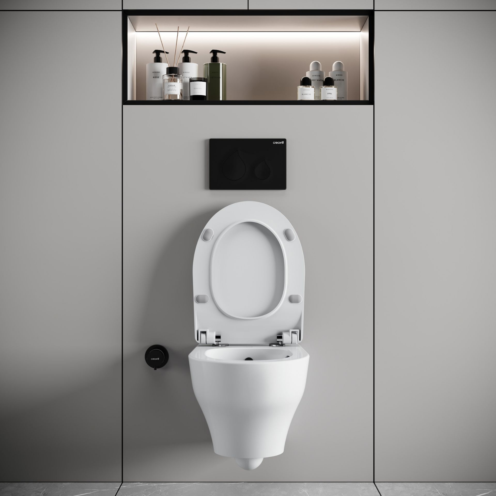 Creavit Ness hangtoilet / ophang WC met bidet – tornado flush – randloos