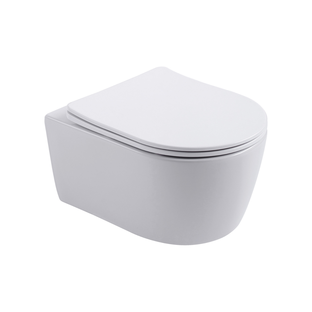 Aloni Pro hangtoilet / ophang WC – randloos – met zitting – compact 49 cm