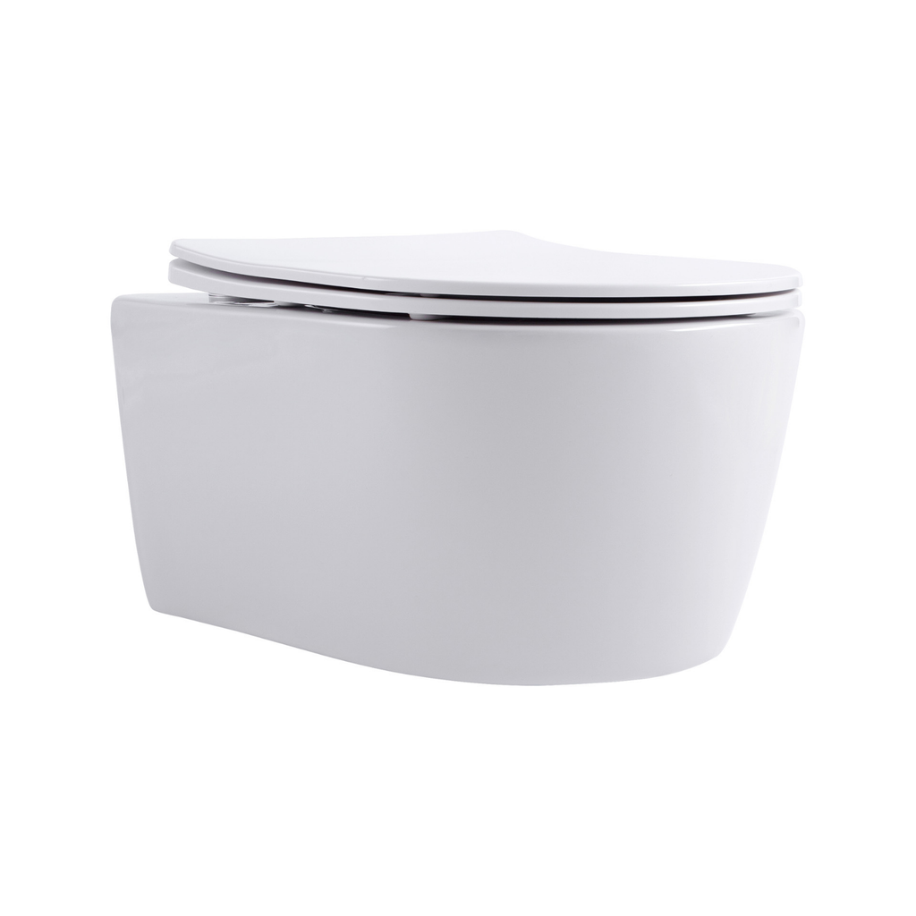 Aloni Pro hangtoilet / ophang WC – randloos – met zitting – compact 49 cm