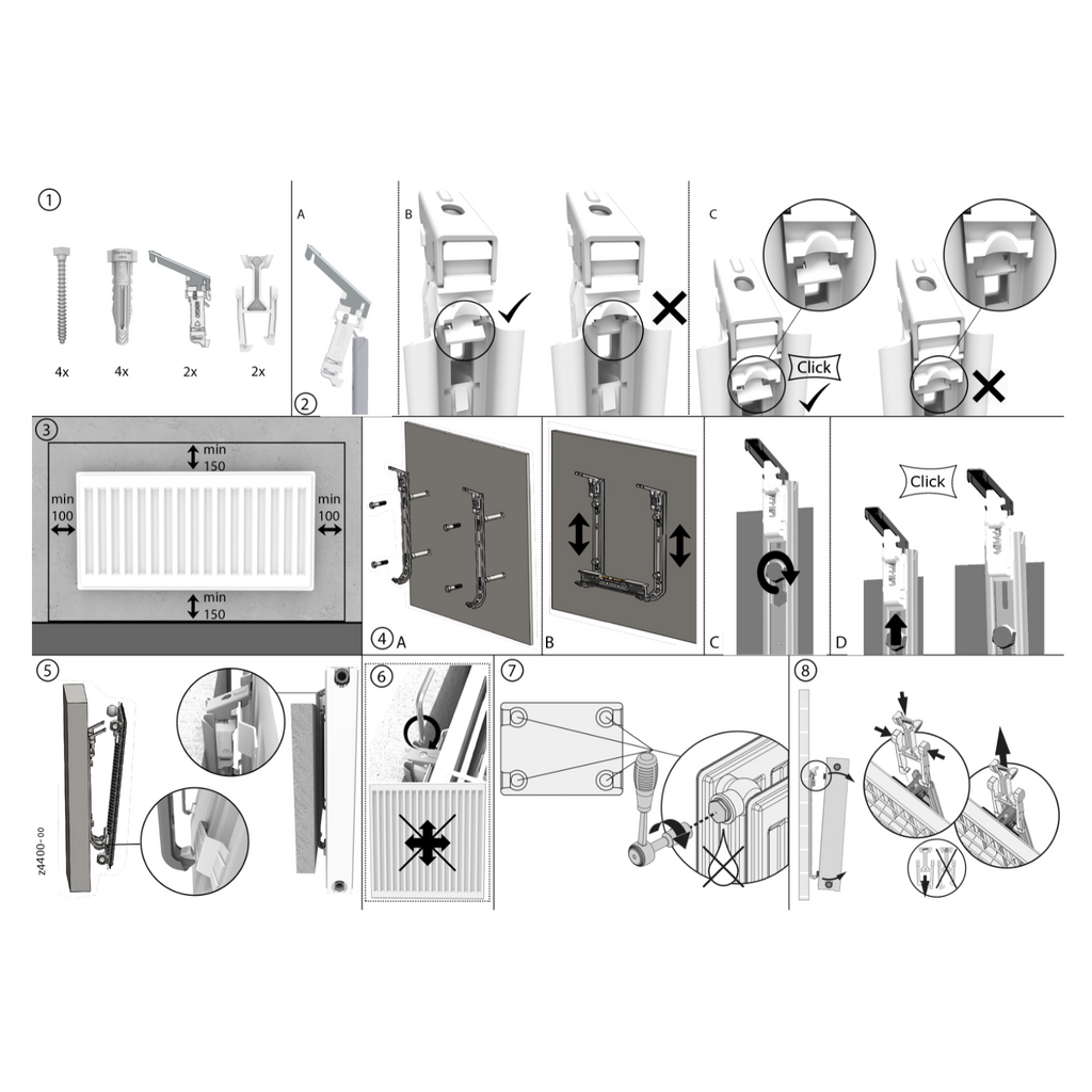 BELRAD J-console voor standaard radiator H500 – Metaal