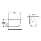 Aloni Pro hangtoilet / ophang WC – randloos – met zitting – compact 49 cm