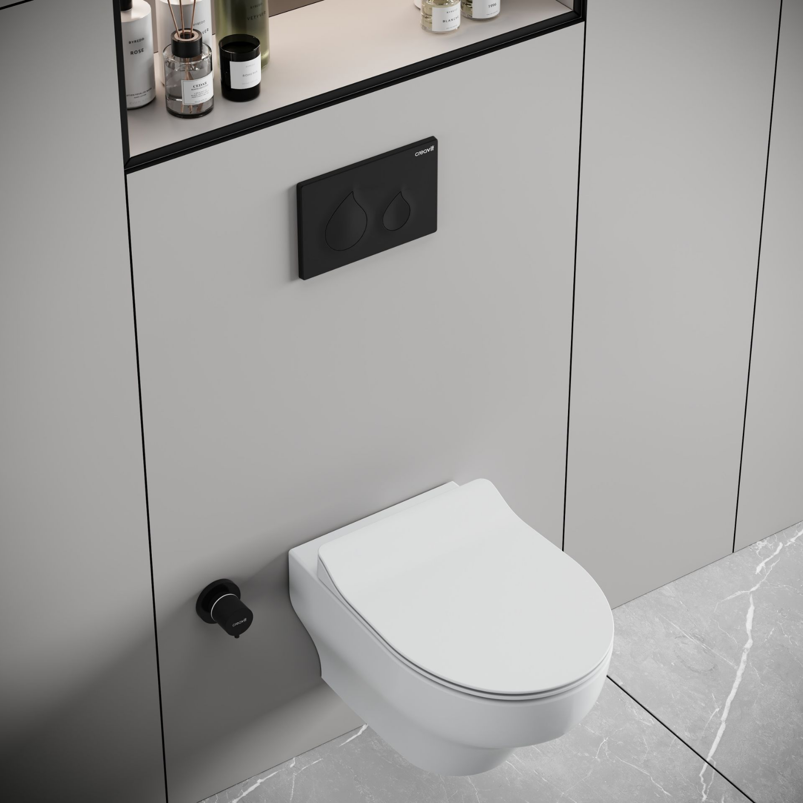 Creavit Ness hangtoilet / ophang WC – tornado flush – randloos