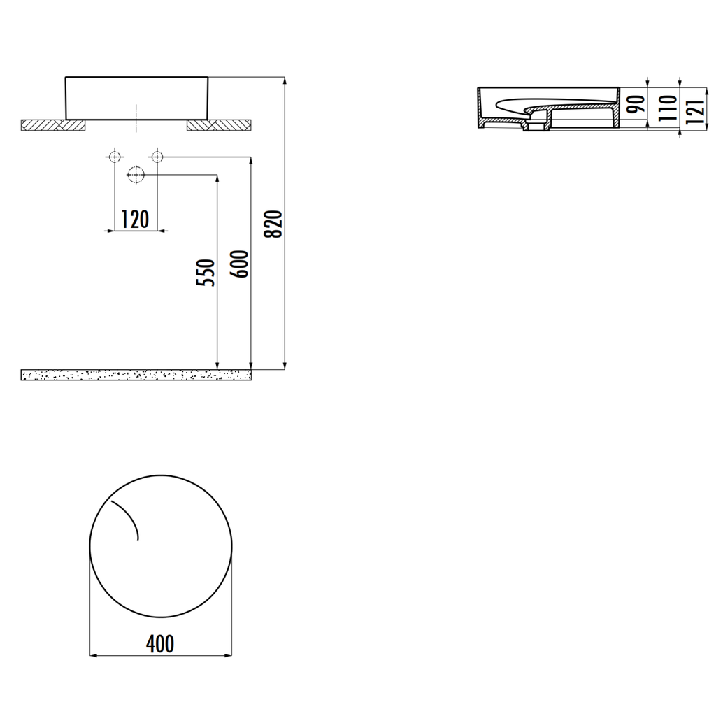 Creavit Ruby RB141 Waskom – Opbouw – Keramiek