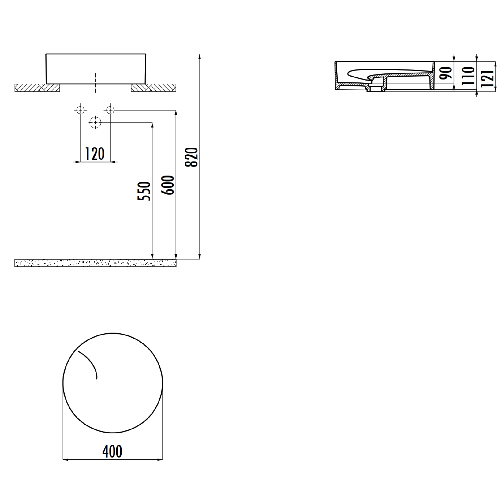 Creavit Ruby RB141 Waskom – Opbouw – Keramiek