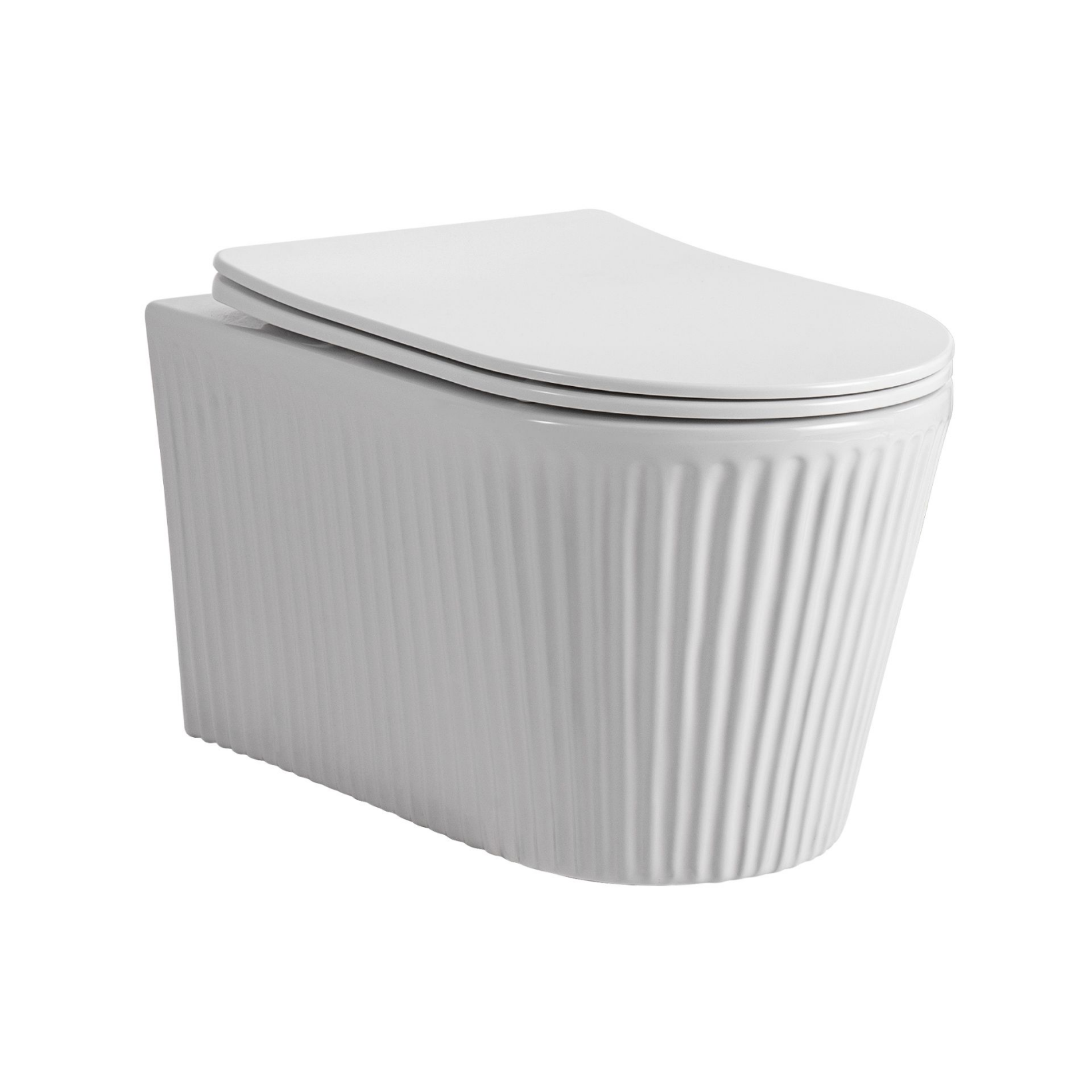 Aloni Muffly hangtoilet / ophang WC met ribbel – tornado flush – randloos – met zitting Hoofdafbeelding