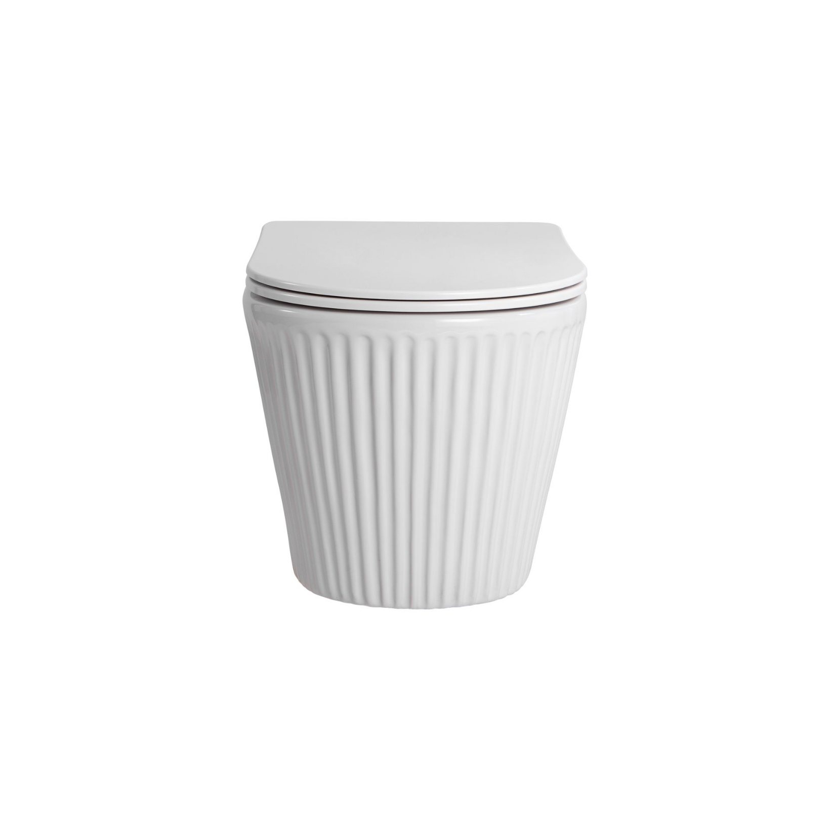 Aloni Muffly hangtoilet / ophang WC met ribbel – tornado flush – randloos – met zitting