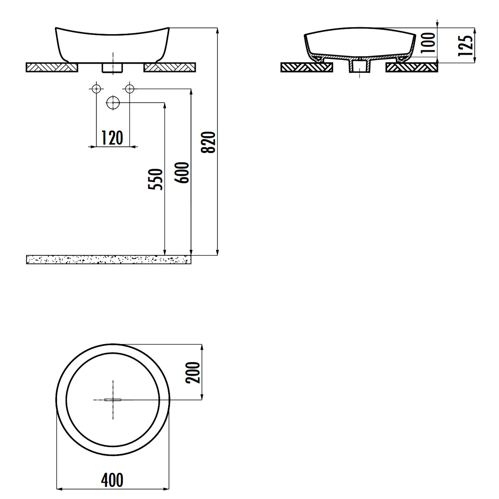 Creavit Ruby RB140 Waskom – Opbouw – Keramiek
