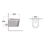 Aloni Muffly hangtoilet / ophang WC met ribbel – tornado flush – randloos – met zitting