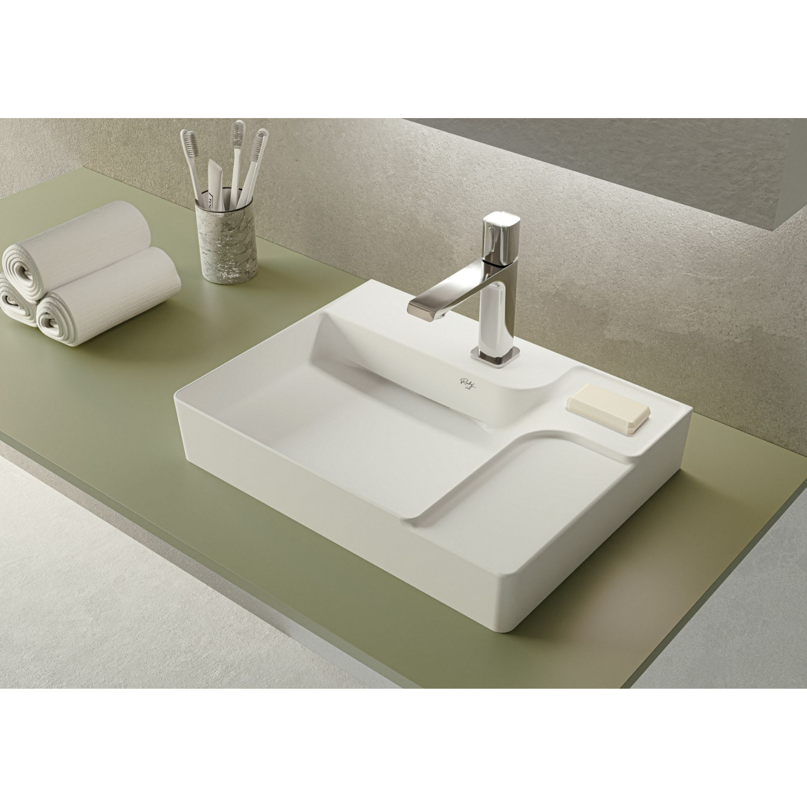 Creavit Ruby wastafel – opbouw – keramiek – met kraangat Secundaire afbeelding