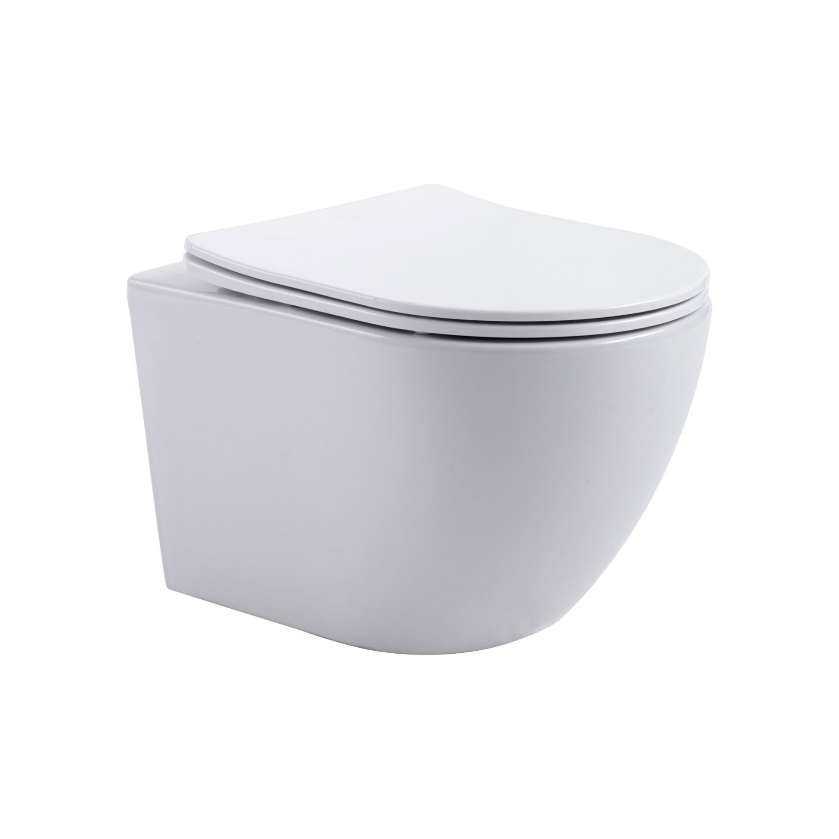 Aloni Pro hangtoilet / ophang WC – tornado flush – randloos – met zitting – compact 49 cm