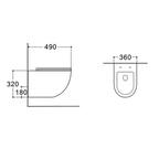 Aloni Pro hangtoilet / ophang WC – tornado flush – randloos – met zitting – compact 49 cm