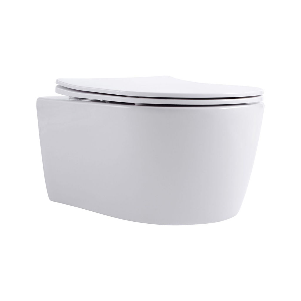 Aloni Pro hangtoilet / ophang WC – randloos – met zitting – compact 49 cm