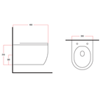 Aloni Pro hangtoilet / ophang WC – randloos – met zitting – compact 49 cm