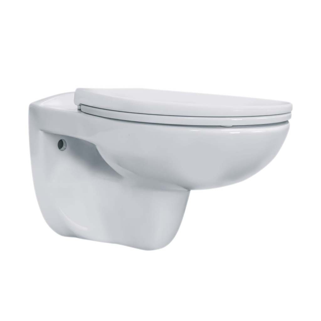 Aloni Pro hangtoilet / ophang WC – randloos – met zitting – thermoplast (PP)
