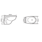Aloni Pro hangtoilet / ophang WC – randloos – met zitting – thermoplast (PP)