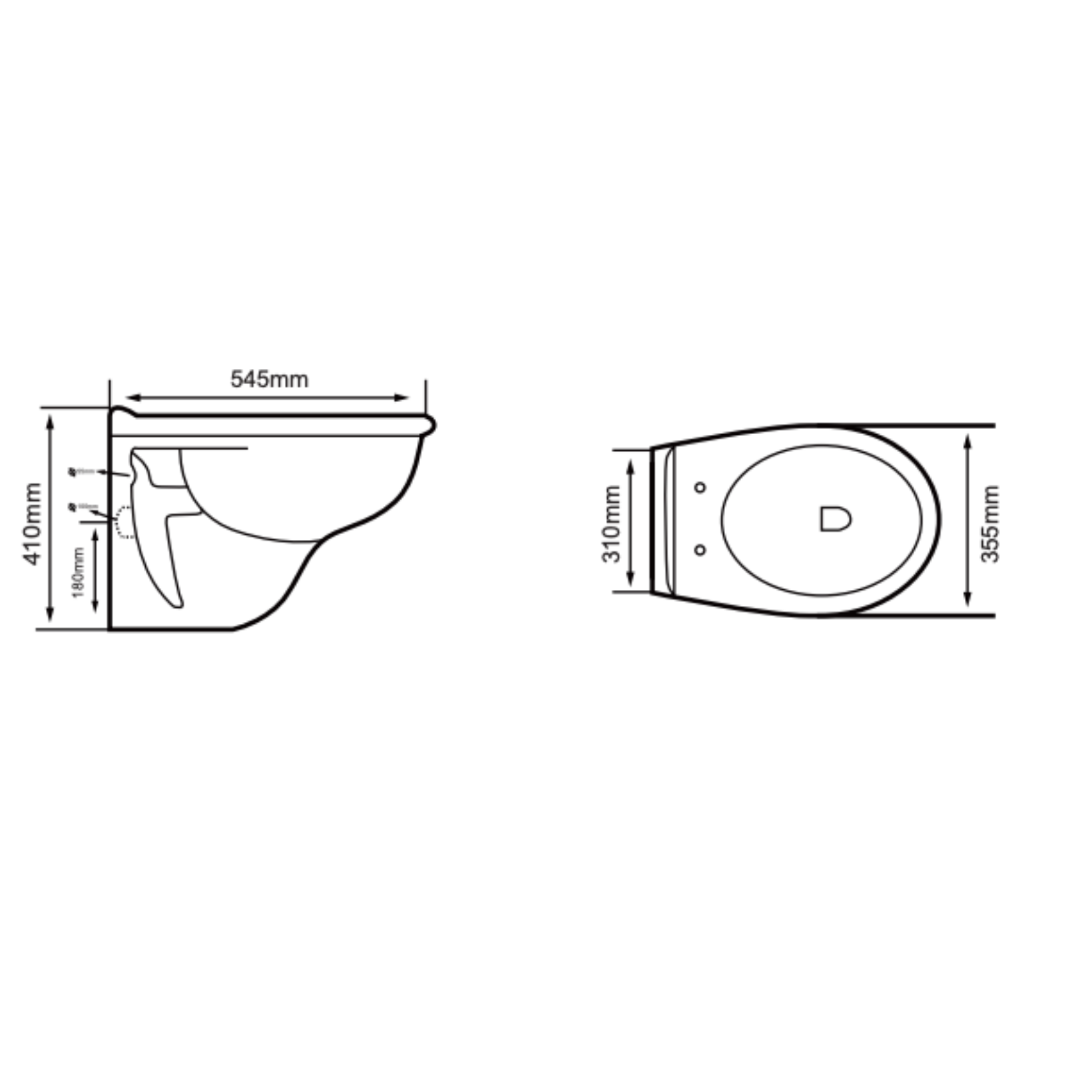 Aloni Pro hangtoilet / ophang WC – randloos – met zitting – thermoplast (PP)