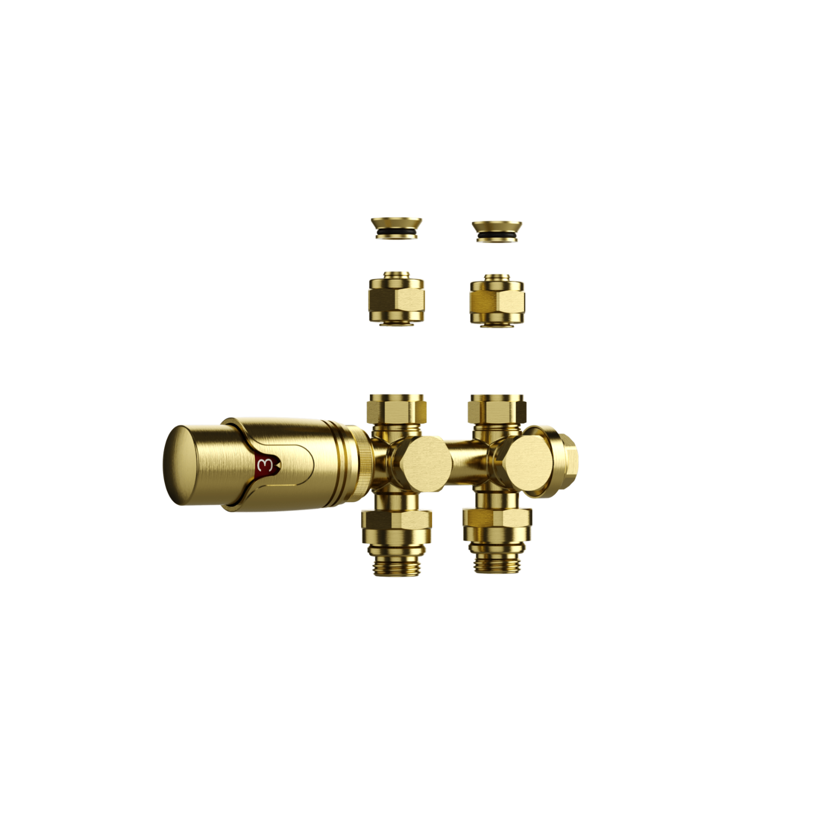 BELRAD Thermostatische Radiatorkraan – Muur- en Vloeraansluiting – 1/2MX16/2 M30