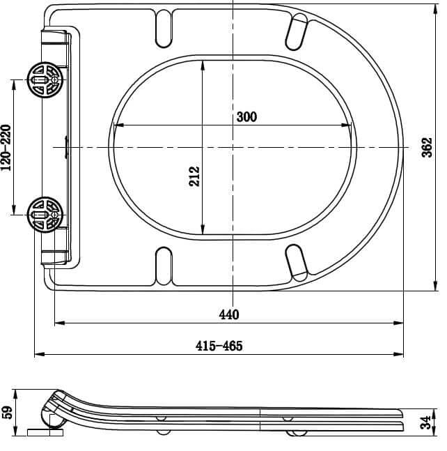 Vesta randloos hangtoilet Wiesbaden met diepe spoeling in wit (inclusief Flatline zitting)