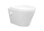 Vesta wandcloset rimless met bidetkraan warm koud water met Flatline toiletzitting glans wit