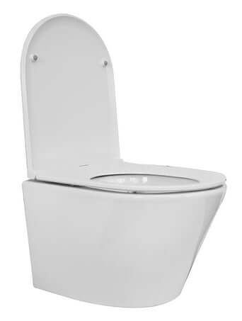 Vesta junior wandcloset rimless verkort met Flatline toiletzitting softclose en quick release glans wit Secundaire afbeelding