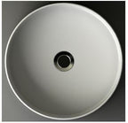 Ronde Wastafel van Wiesbaden met een diameter van 40 cm in wit, gemaakt van keramisch materiaal.