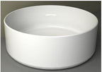 Link Design Ronde Wastafel in Wit, Diameter 40Cm, keramisch materiaal, moderne look voor badkamer.