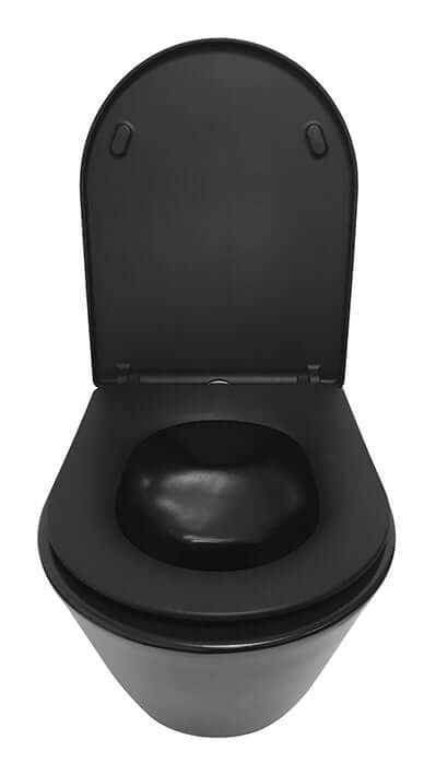 Stereo wandcloset rimless met Shade slim toiletzitting softclose en quick release mat zwart
